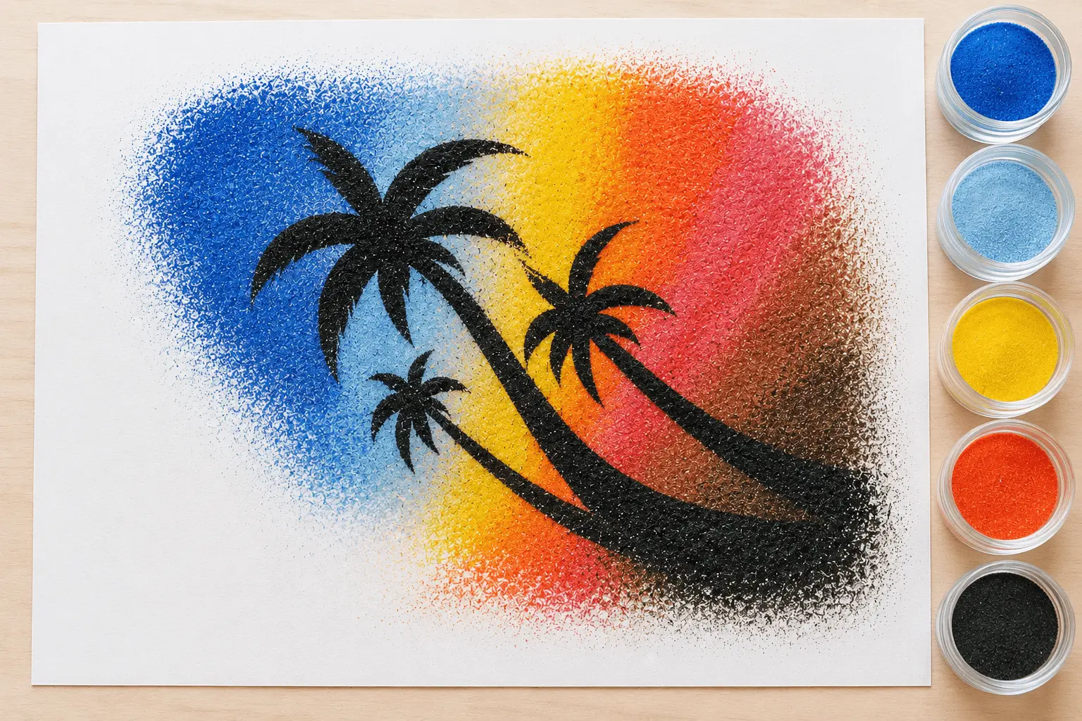 カラーサンドを使った砂絵